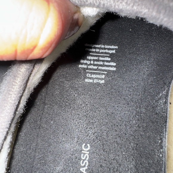 Mahabis Womens' wool felted lined classic gray slip on slippers - Picture 4 of 6